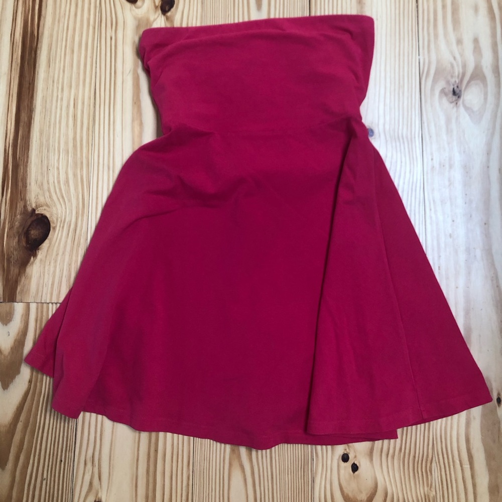Strapless pink cotton/ spandex dress